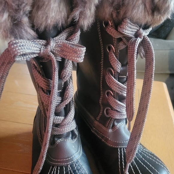 NEW London Fog LFW-Milly Boots Black/Charcoal Womens Size 7M - Picture 3 of 13